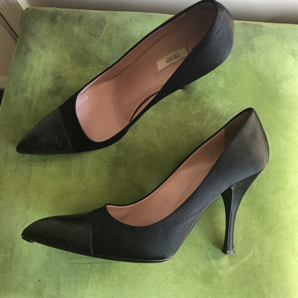 PRADA Croc cap toe satin pumps - Size 41 - Picture 11 of 14